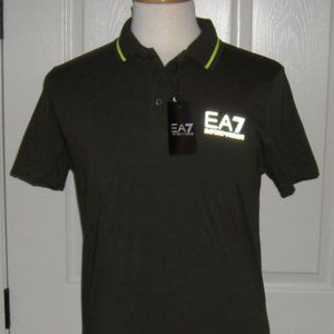 NWT Men's Emporio Armani EA7 Short Sleeve Polo Shirt Size L Color Olive